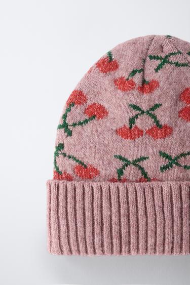 CHERRY KNIT BEANIE - Pink by Zara - Image 2