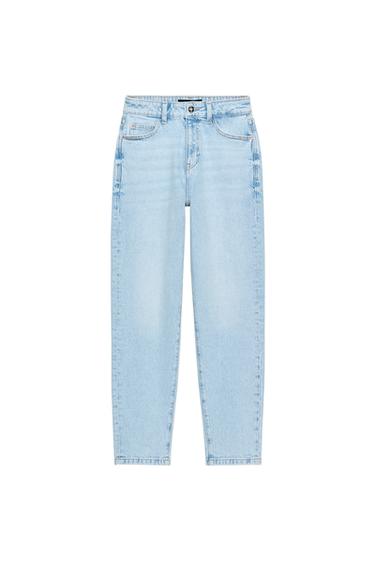 ДЪНКИ Z1975 MOM FIT С ВИСОКА ТАЛИЯ - Светло синьо от Zara