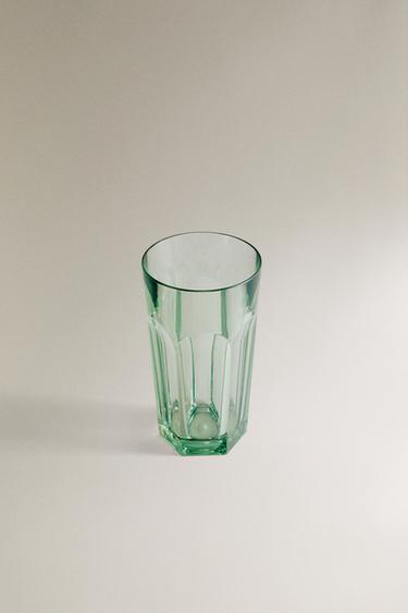 VERRE ACRYLIQUE MARTELÉ COLORÉ - Vert de Zara - Image 1