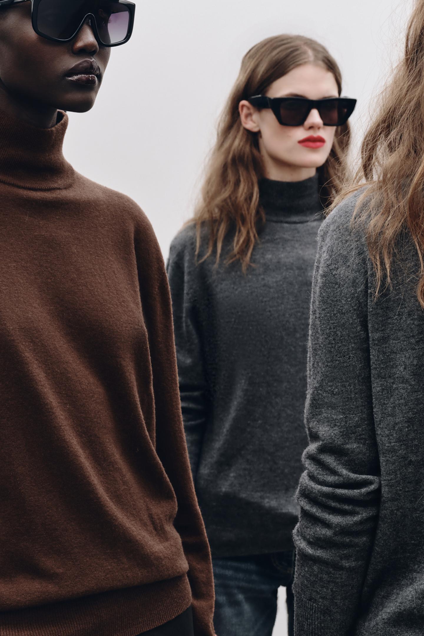 Женский свитер Zara 100% Extra-Soft Wool, цвет: Серый — фото 6