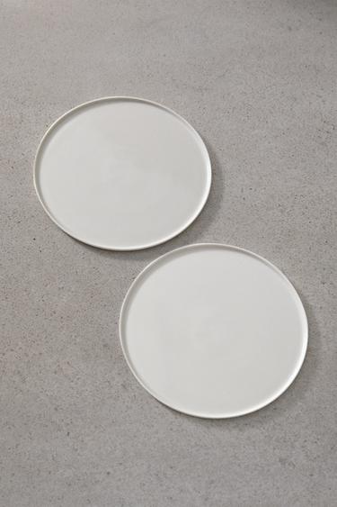 SET OF 2 - PLATE L — ecru-white 1