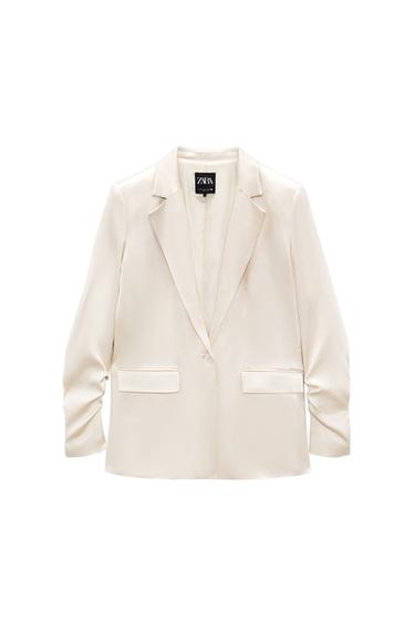 LONG SATIN BLAZER