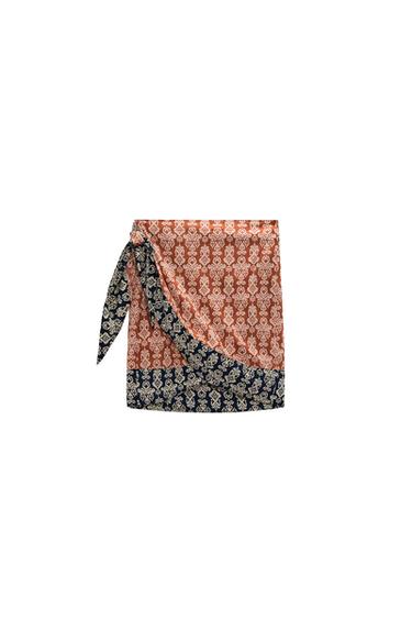 PRINTED WRAP SKIRT