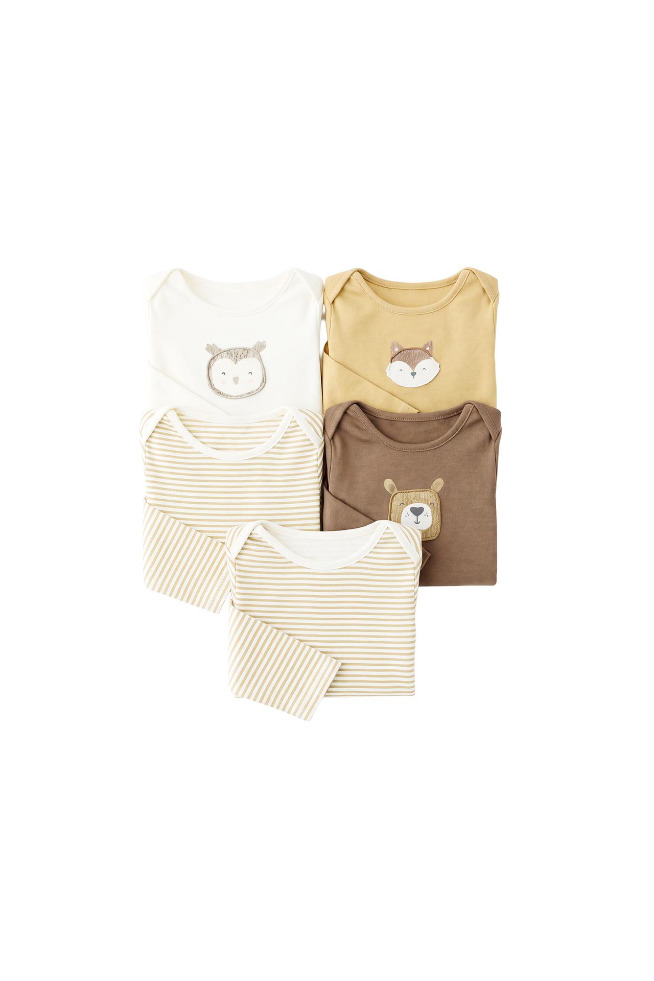 5-PACK OF STRIPED BODYSUITS