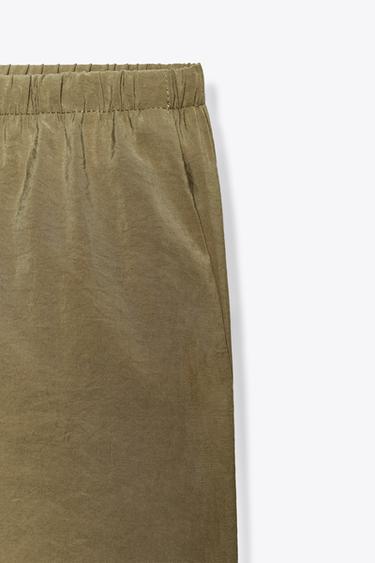 FLOWING PALAZZO TROUSERS - Dark olive by Zara - Image 7