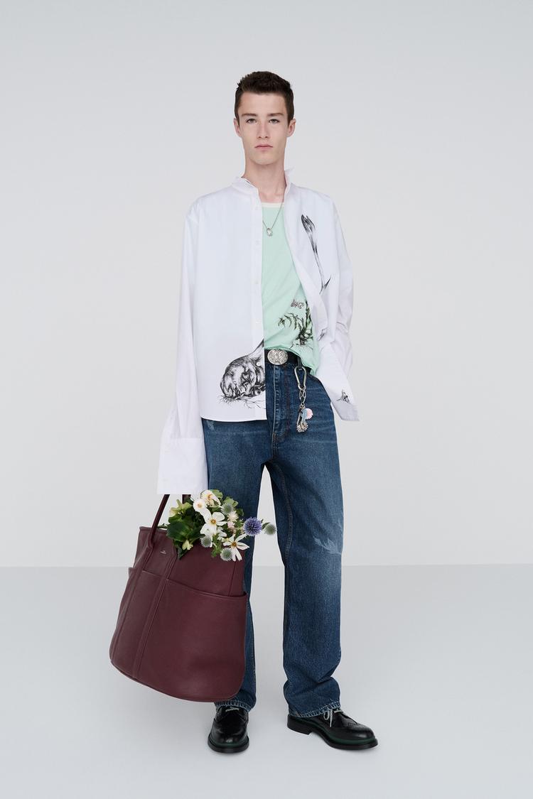 PRINTED LOOSE FIT JEANS