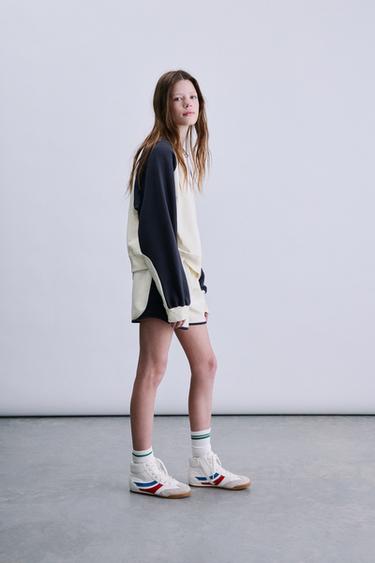 სვიტერი JOGGING კონტრასტი - Zara-ს Ecru