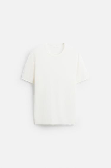 CAMISETA FLUIDA PUNTO - Blanco roto de Zara
