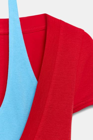 TOP DOUBLE EFFET - Rouge de Zara - Image 9