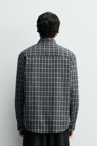 CHECK VOILE SHIRT - Navy blue by Zara - Image 2