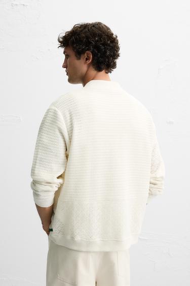 COMBINED JACQUARD CARDIGAN - Ecru by Zara - Image 2