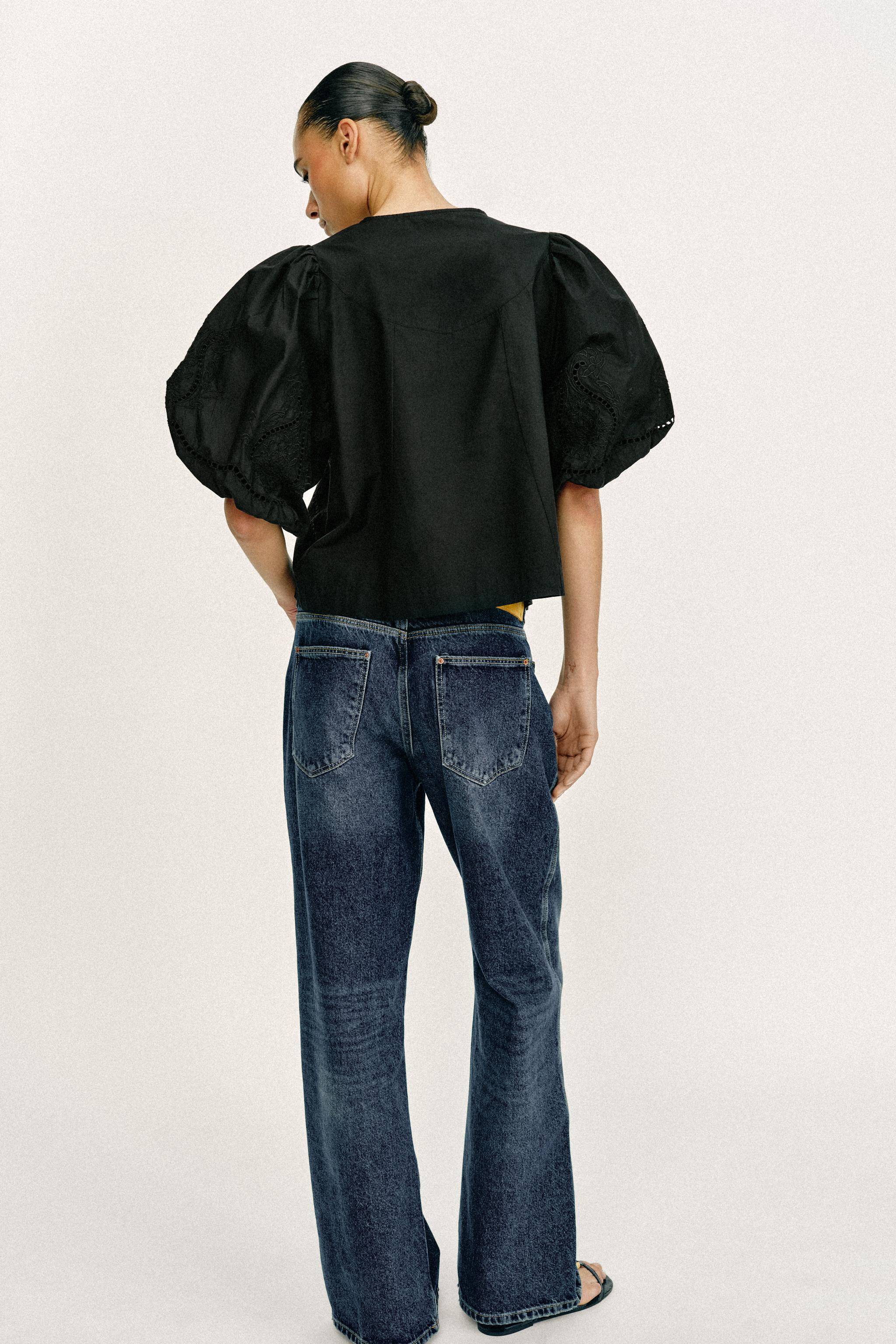PUFF SLEEVE POPLIN TOP