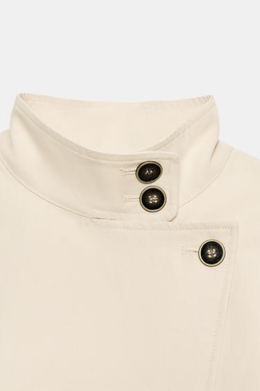 VESTE CROISÉE À BOUTONS - Beige de Zara - Image 7