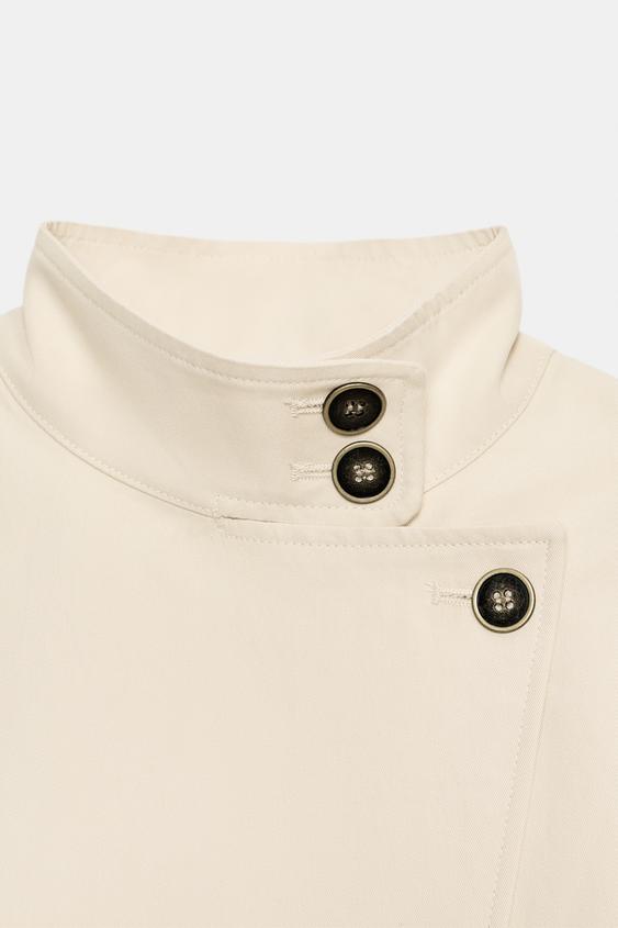 VESTE CROISÉE À BOUTONS - Beige de Zara - Image 7