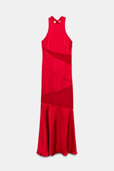 ROBE BIMATIÈRE SEMI-TRANSPARENTE - Rouge de Zara - Image 0
