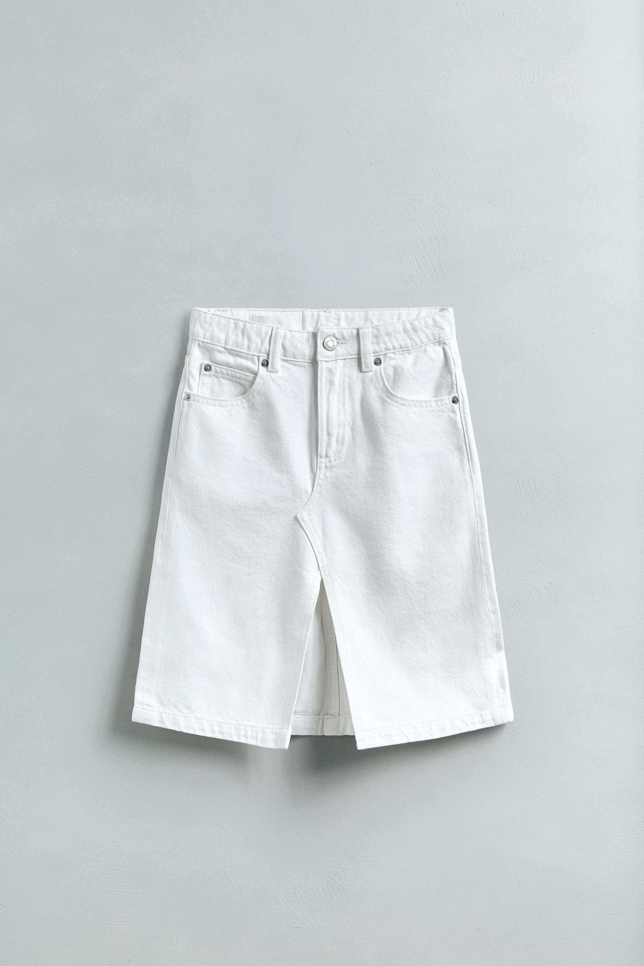 DENIM MIDI SKIRT White ZARA South Africa