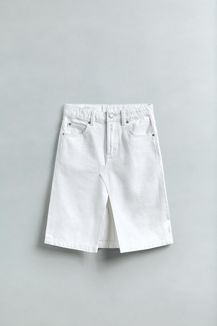 DENIM MIDI SKIRT White ZARA South Africa