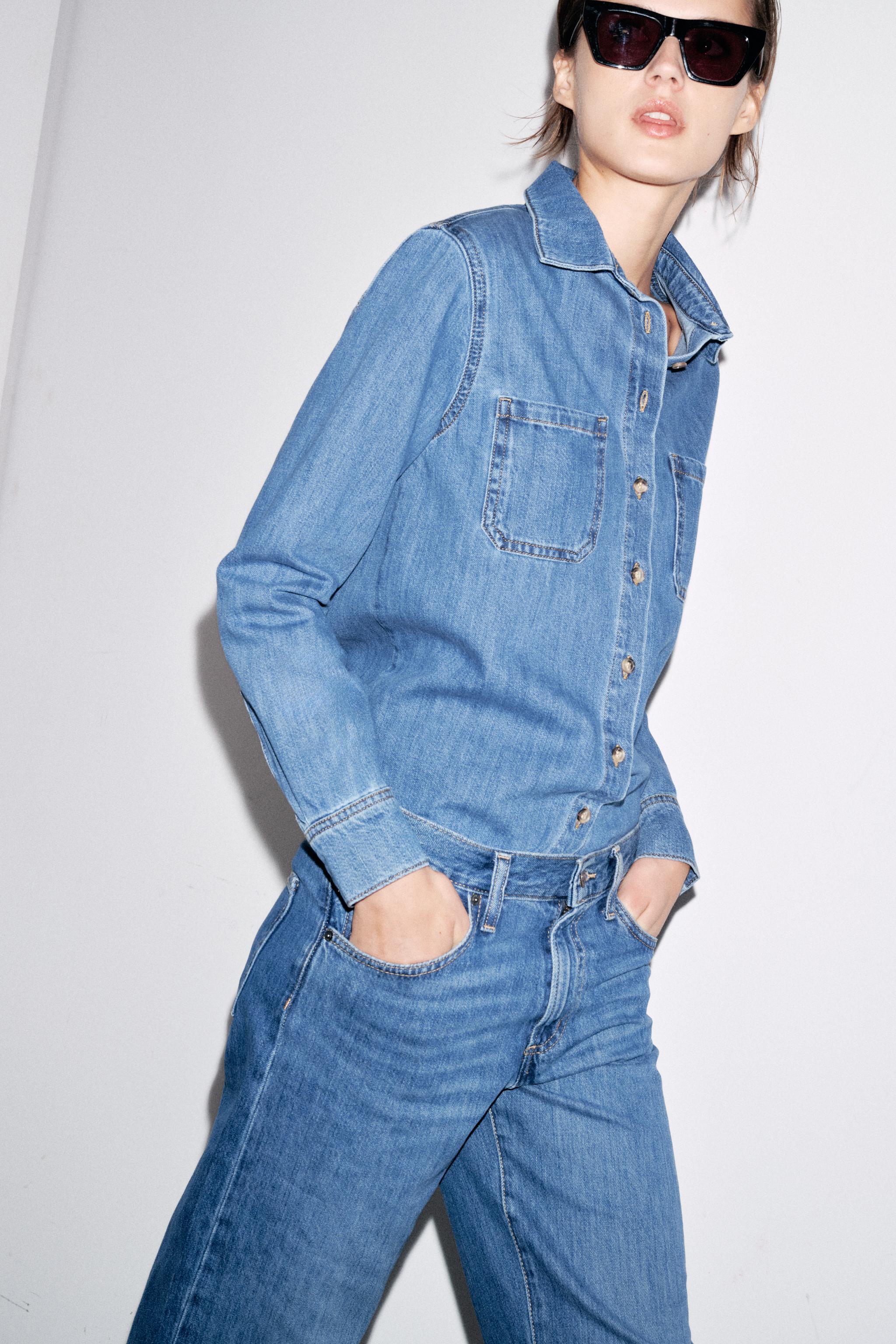 安心★関税込み★ZARA★ZW COLLECTION DENIM OVERSHIRT ZW COLLECTION DENIM OVERSHIRT - Indigo | ZARA United States