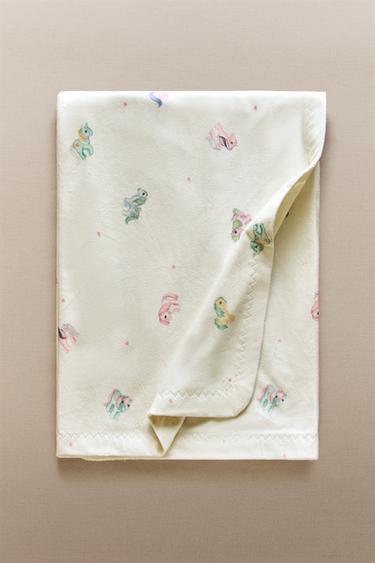 MY LITTLE PONY© PRINT FLEECE BABY BLANKET - Ecru by Zara