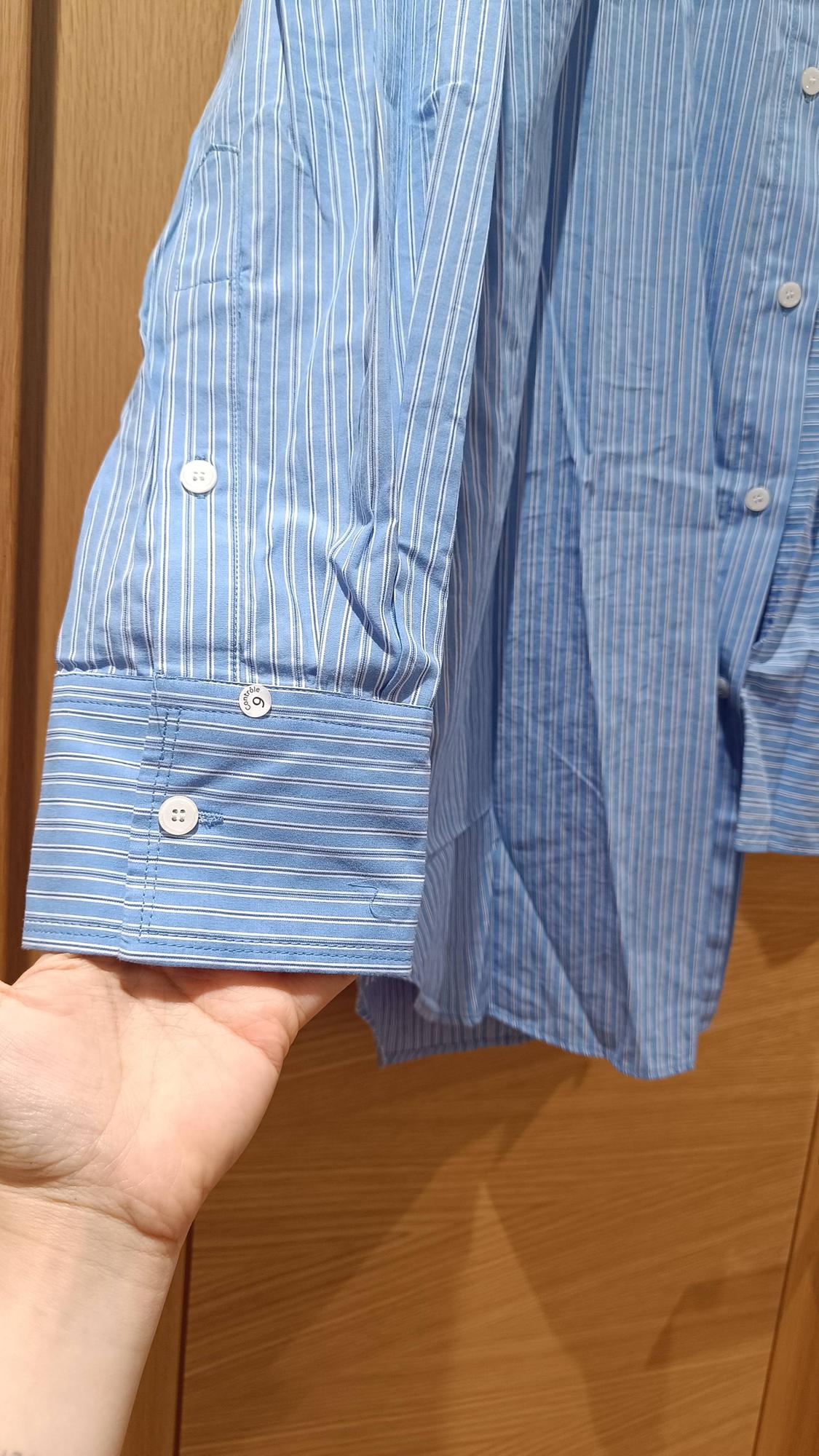 OVERSIZE ASYMMETRIC SHIRT WITH CONTRAST STRIPES - Image 2