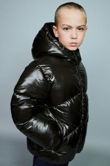 WATER-REPELLENT QUILTED COAT WITH HOODIE - Green by Zara