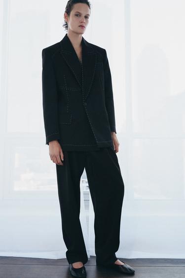 PANTALON SURPIQÛRES ZW COLLECTION ÉDITION LIMITÉE - Noir de Zara