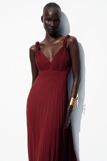 ROBE MIDI PLISSÉE - Terracota de Zara - Image 2
