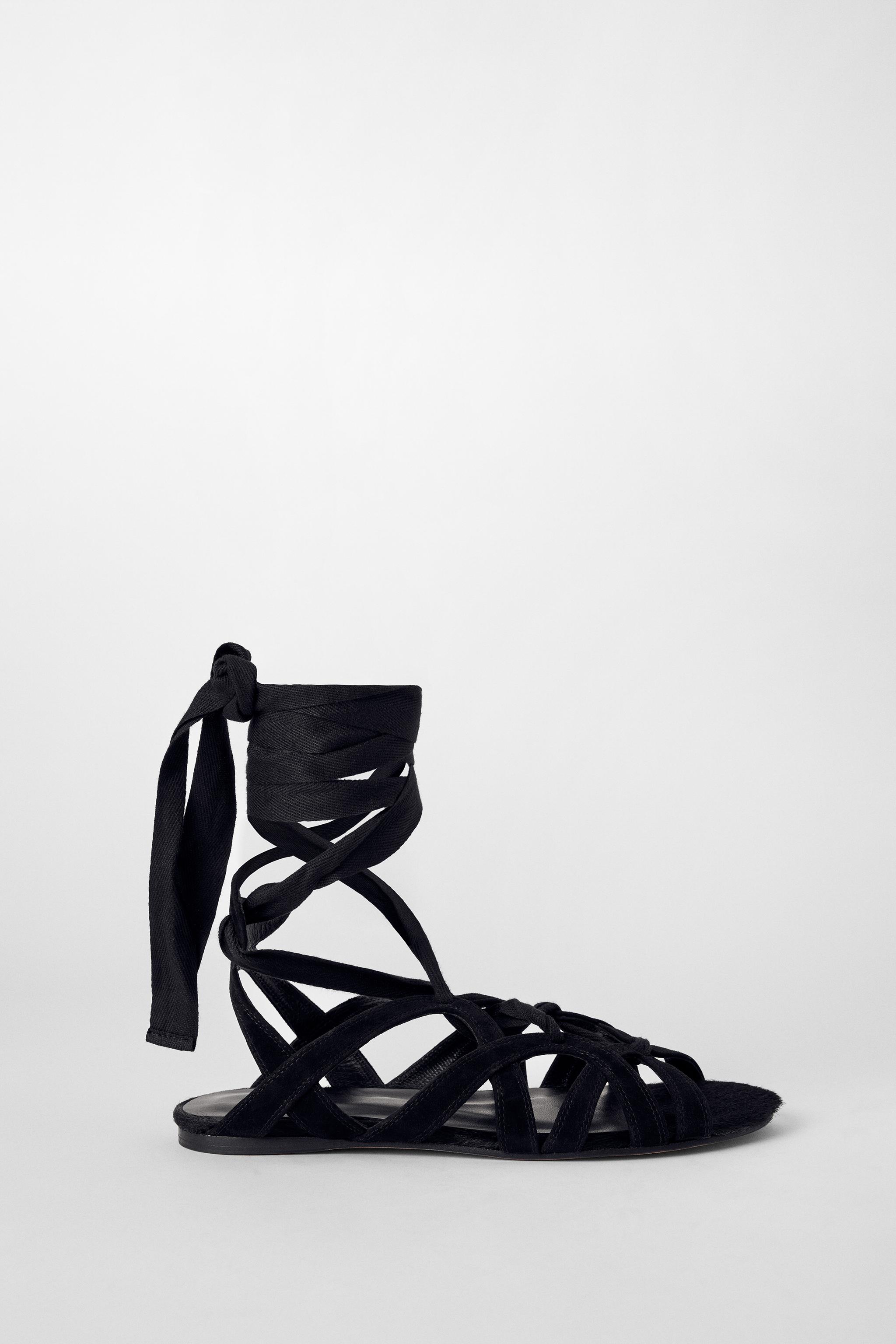 【ZARA×KateMoss】フラットサンダル1619/610/800 FLAT SANDALS KATE MOSS X ZARA - Black | ZARA United States