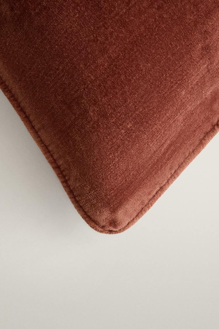 VELVET THROW PILLOW COVER — Brick