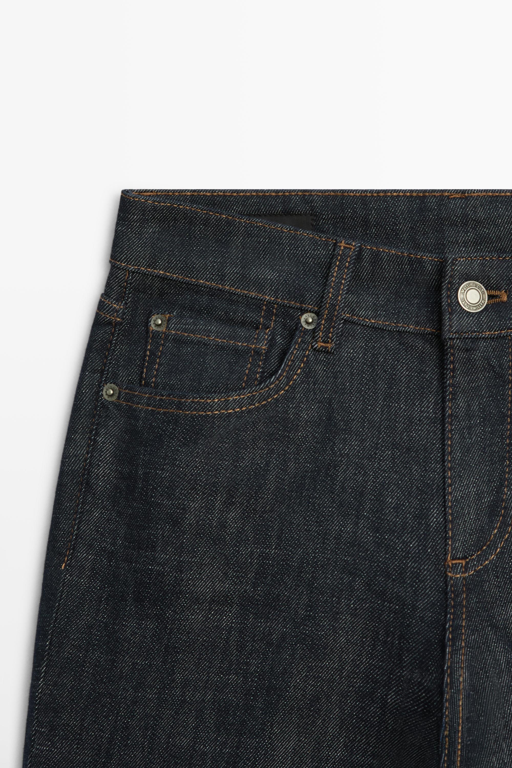 Low-rise straight-leg jeans