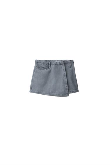 تنورة برمودا DENIM - رمادي الخاص بـ Zara