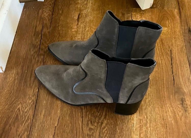 ZARA WOMAN DARK GREY SUEDE ANKLE BOOT - Image 3