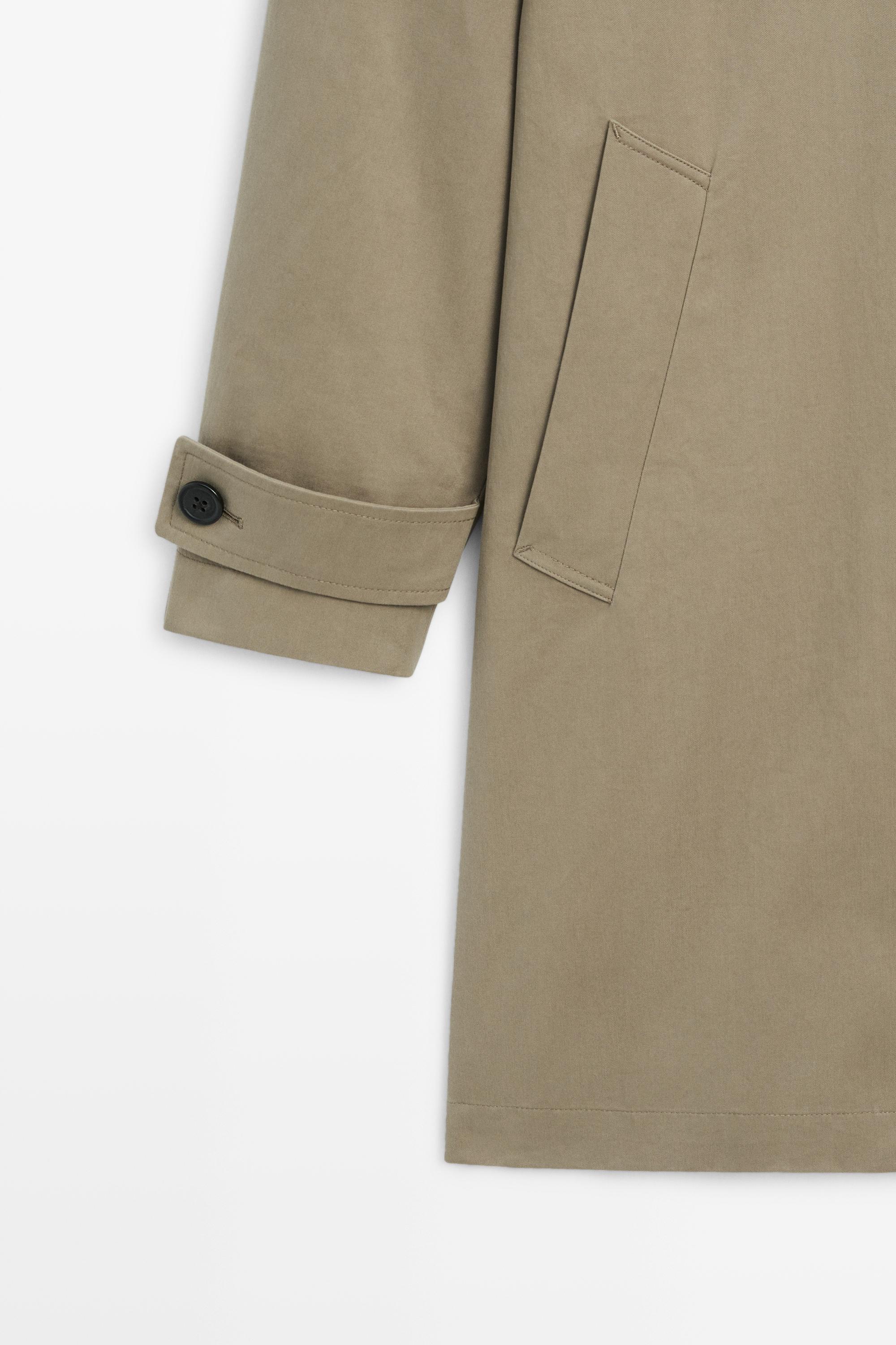 Oversize long 100% cotton trench coat