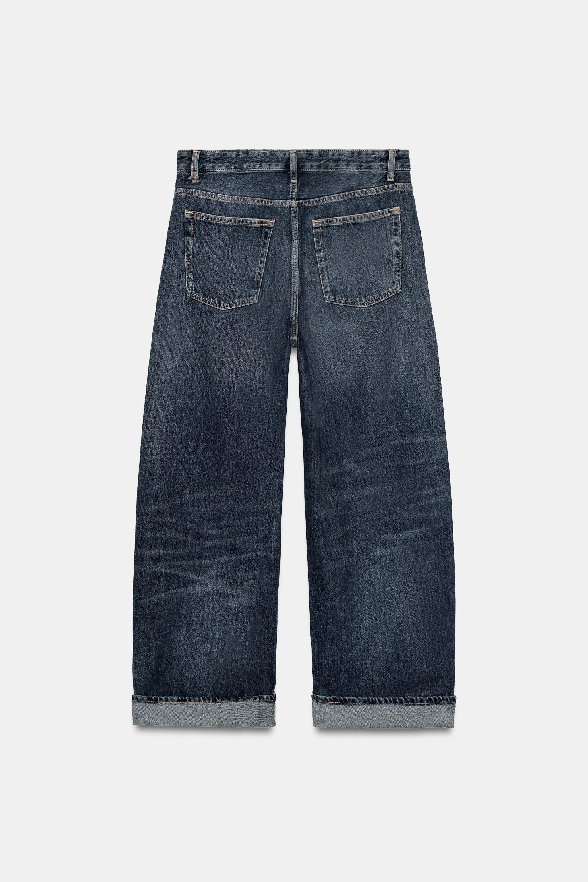 TRF BAGGY FOLDED MID-RISE JEANS