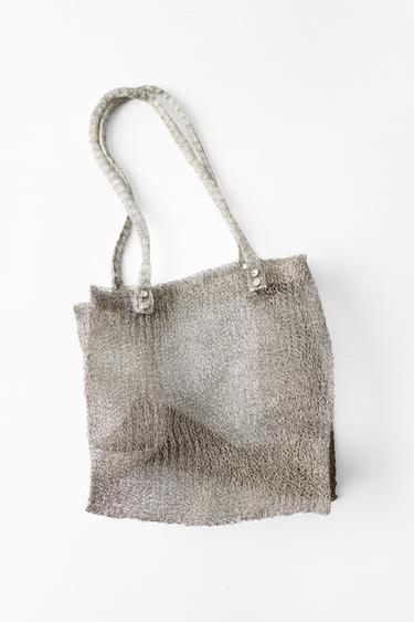 SAC EN MAILLE MÉTALLIQUE - Argent vieilli de Zara
