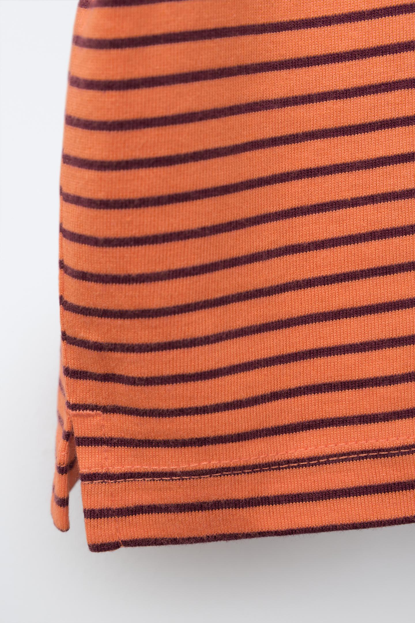 Детская футболка Zara Striped, цвет: Оранжевый — фото 4