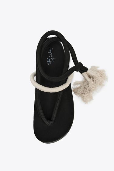 SANDALES À BRIDES X FANGLU LIN - Noir de Zara - Image 5