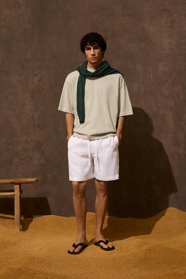 BERMUDA 100 % LIN - Blanc de Zara