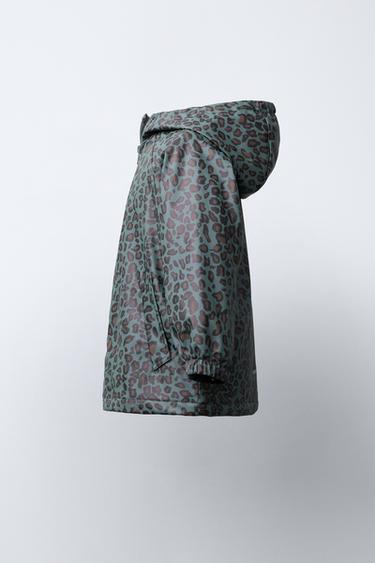 RUBBERISED ANIMAL PRINT WATER-RESISTANT RAINCOAT - Petrol blue by Zara - Image 2