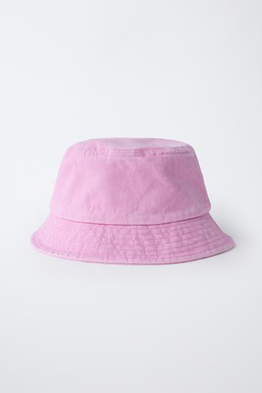 Zara CONTRAST STITCH BUCKET HAT - Pink