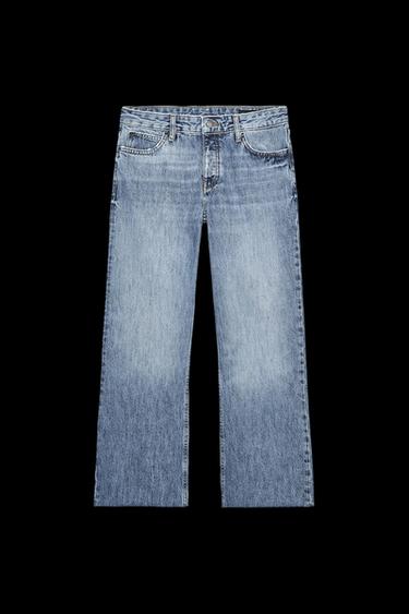 Zara ZW COLLECTION LOW-RISE CROPPED FLARE JEANS - Mid-blue - Image 0