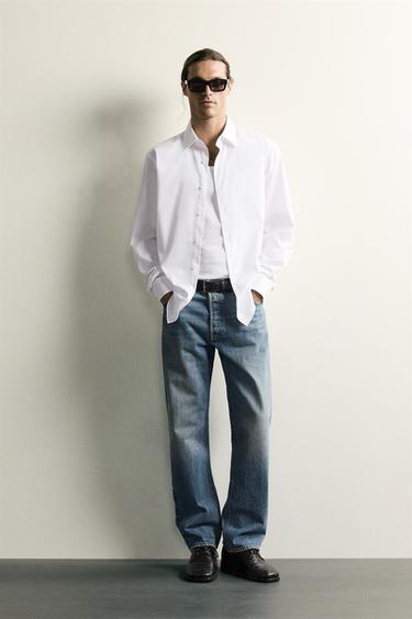 SLIM FIT TEXTURED SHIRT - White by Zara - Image 0