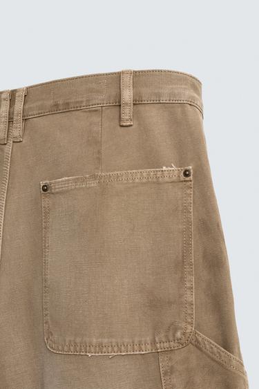 RELAXED FIT CARPENTER POCKET BERMUDA SHORTS - Sand by Zara - Image 9