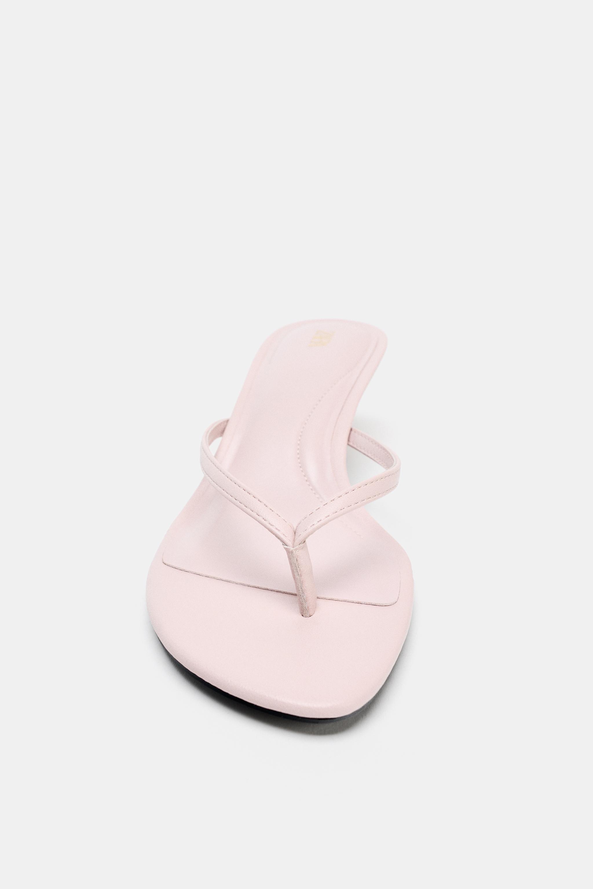 Женские сандалии Zara KITTEN HEEL SANDALS — фото 5