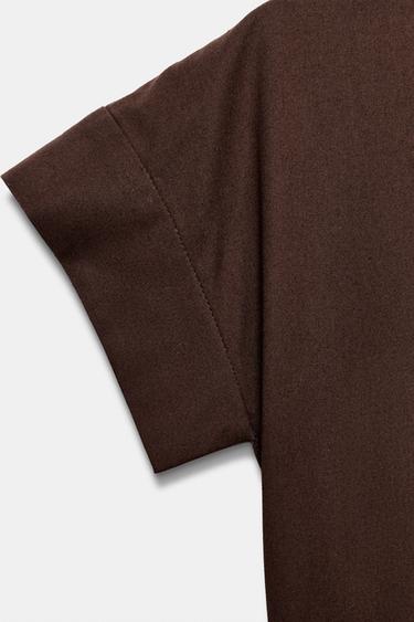 ROBE POPELINE PLIS ZW COLLECTION - Marron de Zara - Image 9