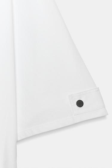 T-SHIRT COL BATEAU BOUTONS - Blanc de Zara - Image 6