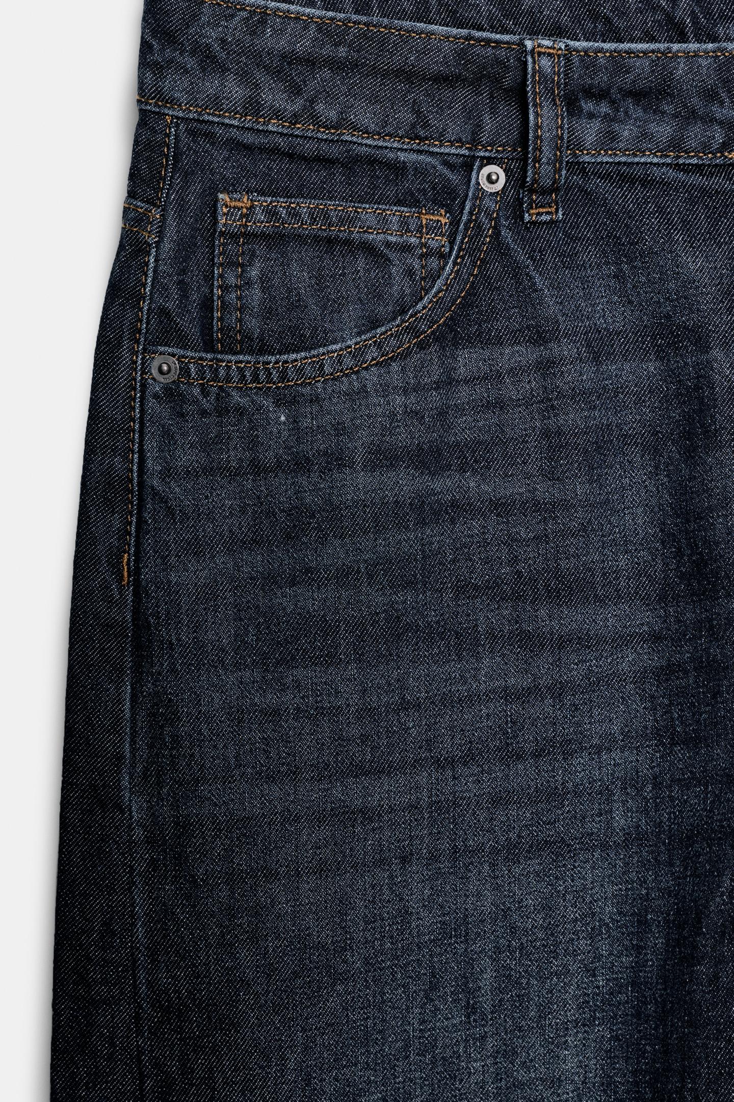 Женские джинсы Zara ZW Collection the Split Seam Straight Low-Rise, цвет: Синий — фото 12