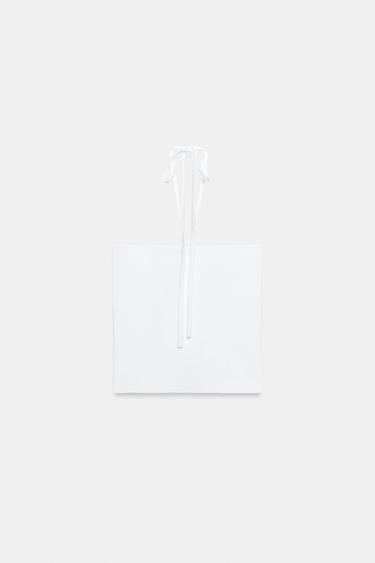 BANDEAU-STRICKOBERTEIL MIT SCHMUCKPERLEN - Weiß von Zara