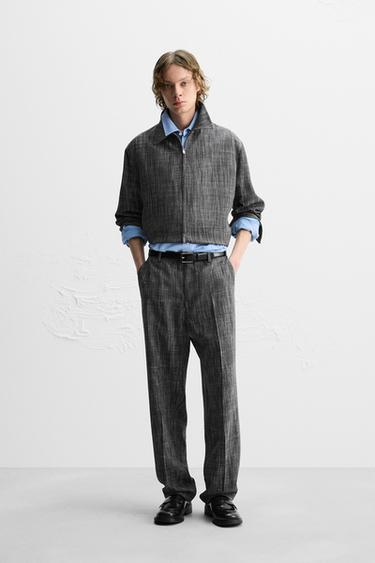 Zara LIMITED EDITION TEXTURED SUIT - Green