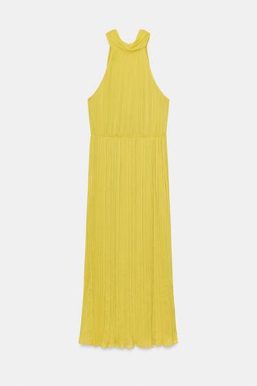 PLEATED MIDI DRESS - Lime by Zara - Image 6